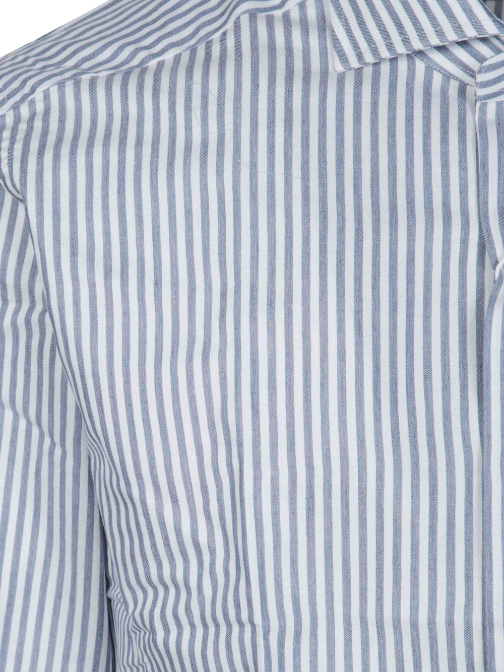 Camicia a righe bianca e blu in tessuto 