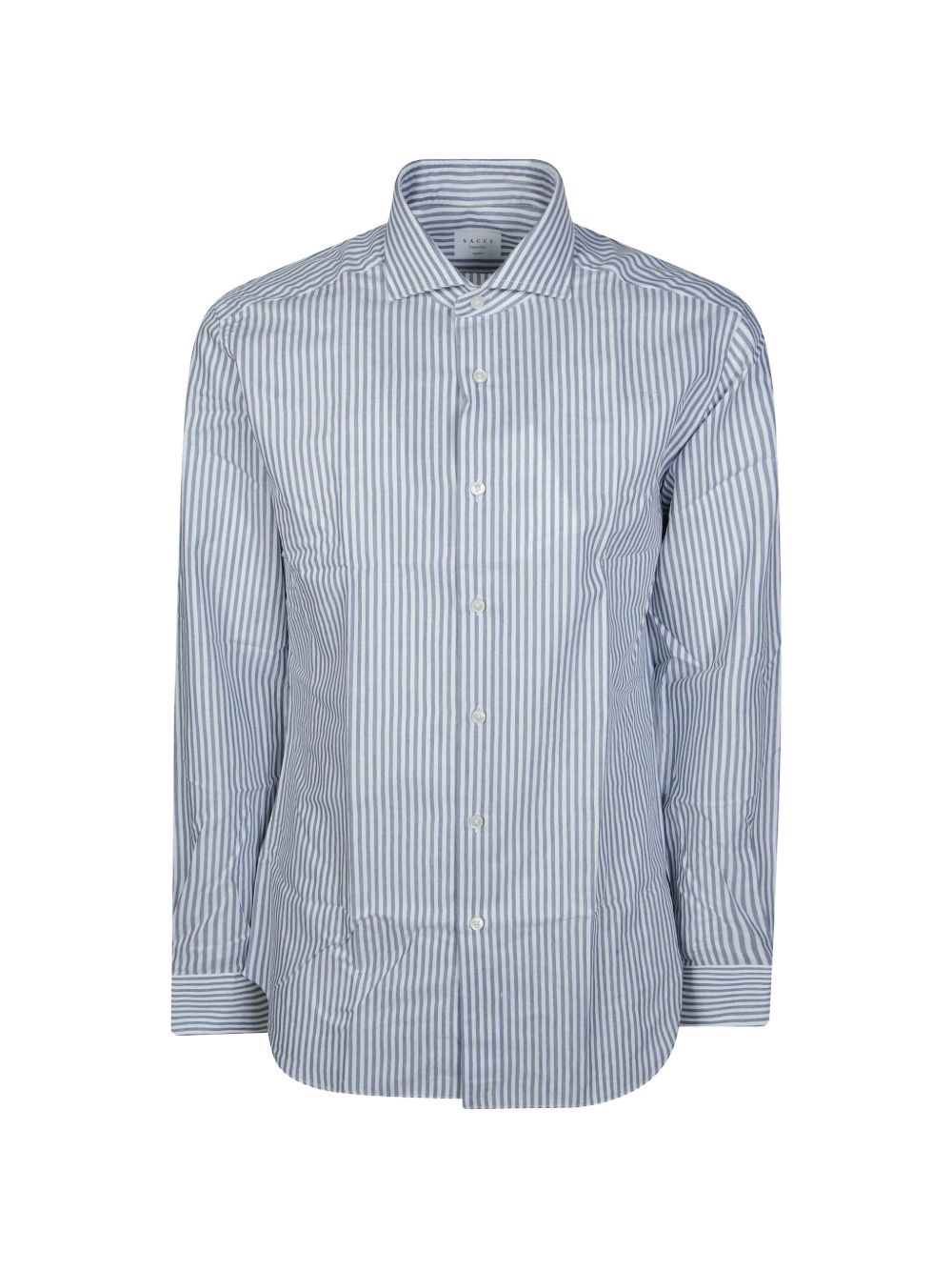 Camicia a righe bianca e blu in tessuto 