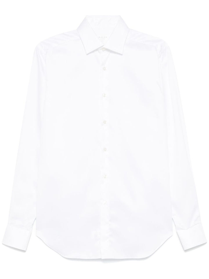 Camicia bianca in cotone con colletto button-down 