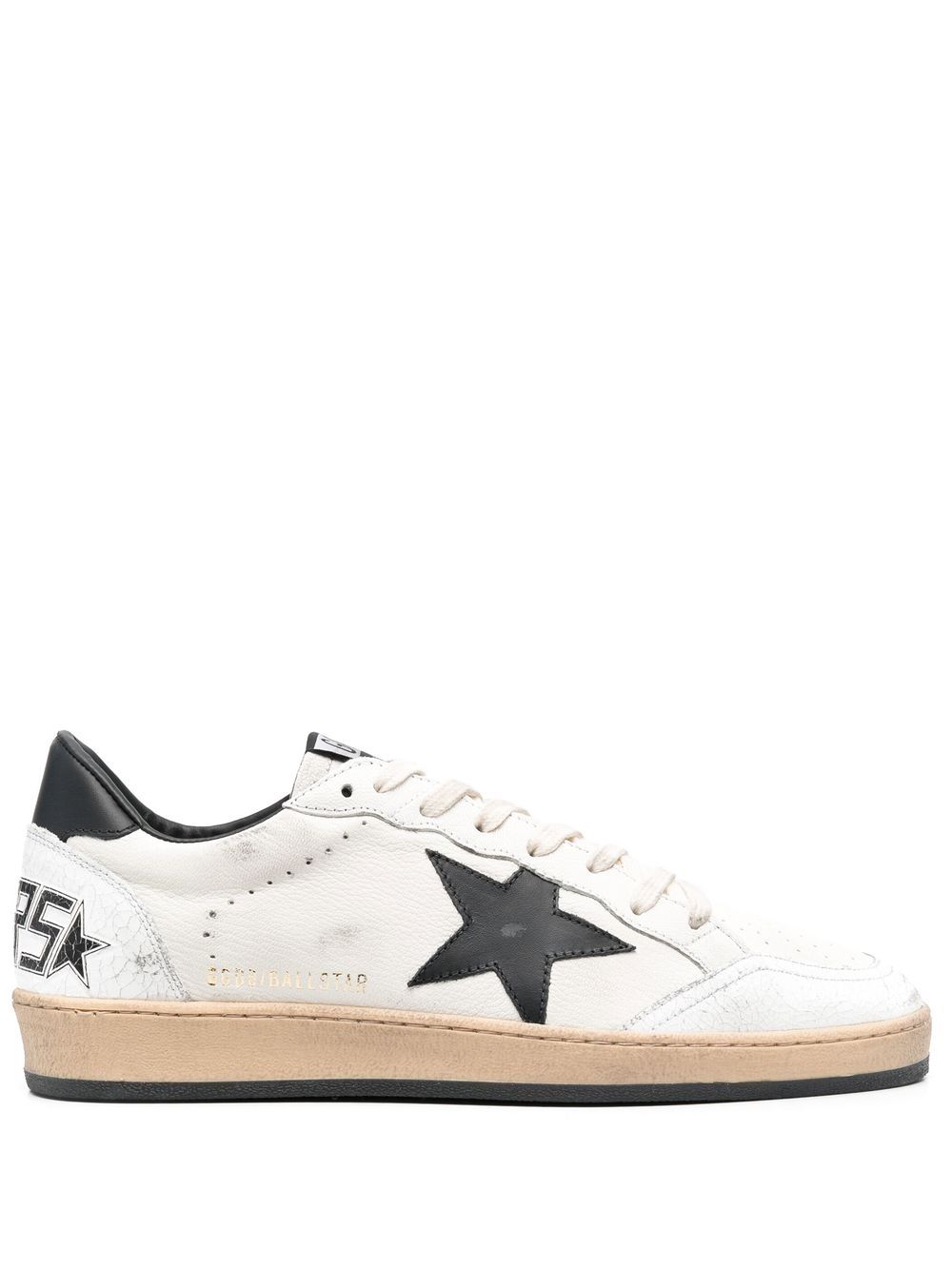 Sneakers Ballstar in pelle nero/bianco 