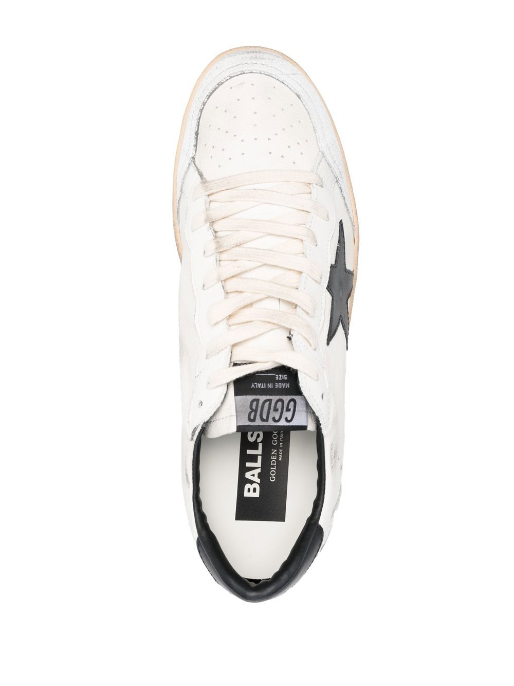Sneakers Ballstar in pelle nero/bianco 