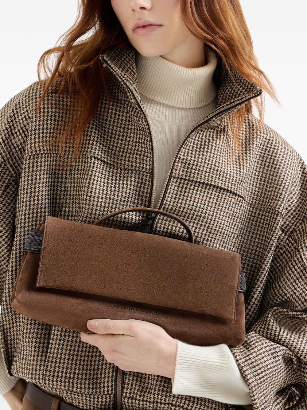 Clutch Essence in pelle scamosciata 
