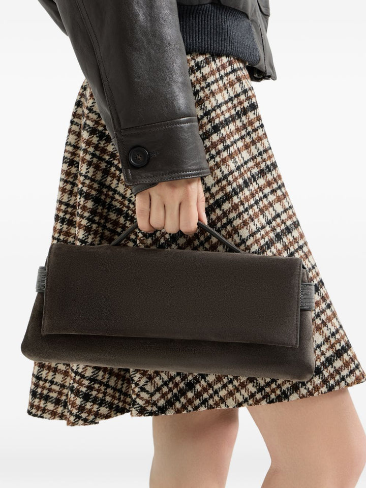 Clutch Essence in pelle scamosciata 