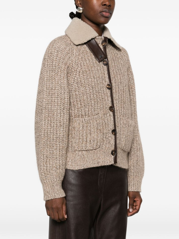 Cardigan in maglia a coste 