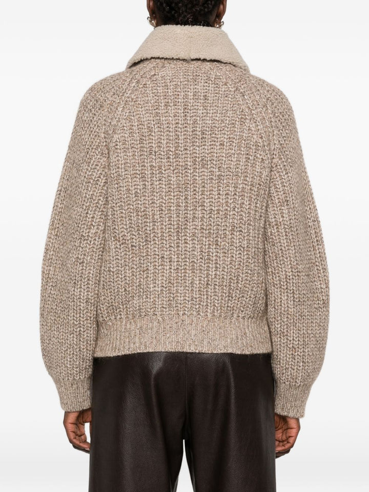 Cardigan in maglia a coste 
