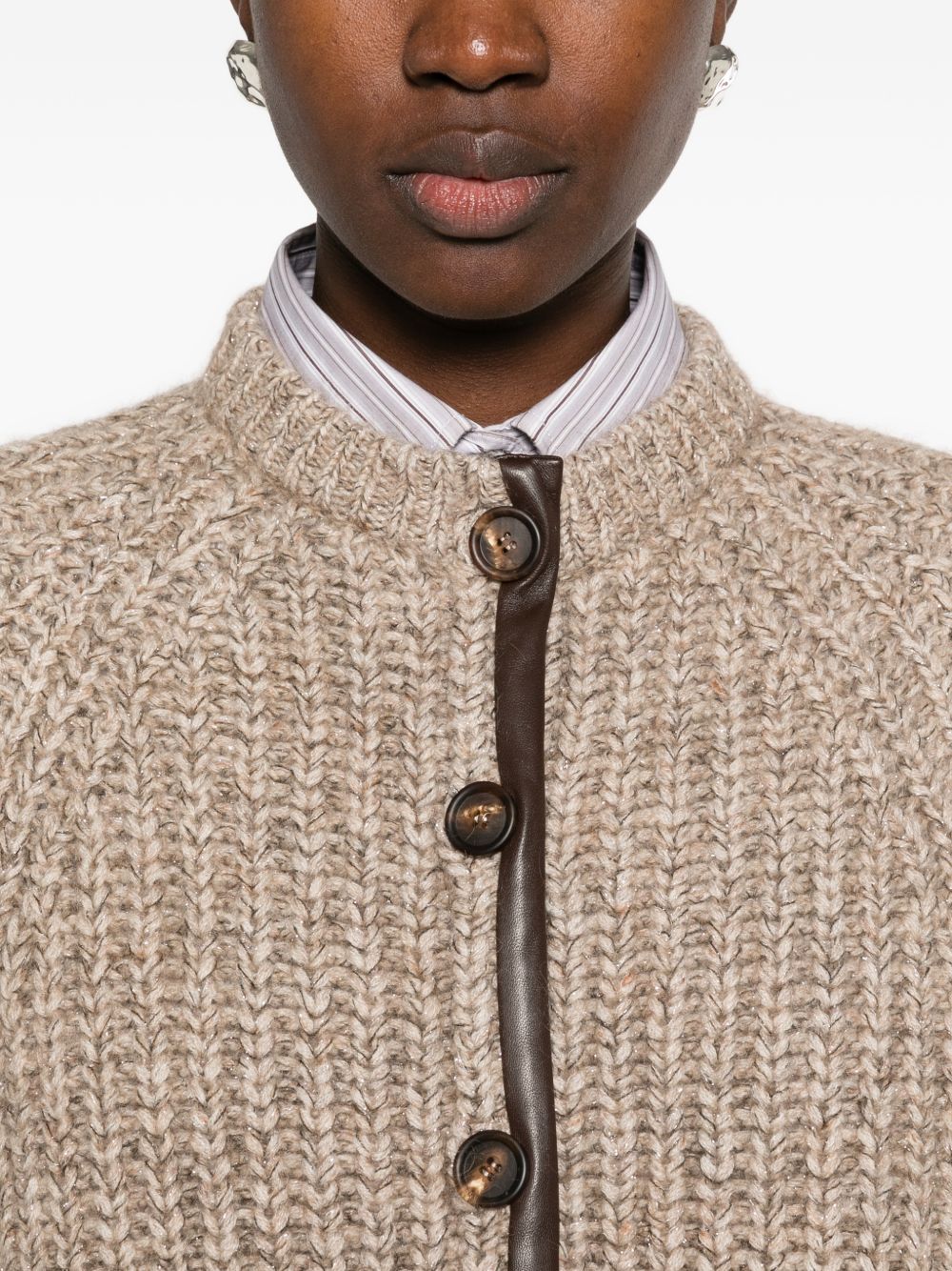 Cardigan in maglia a coste 