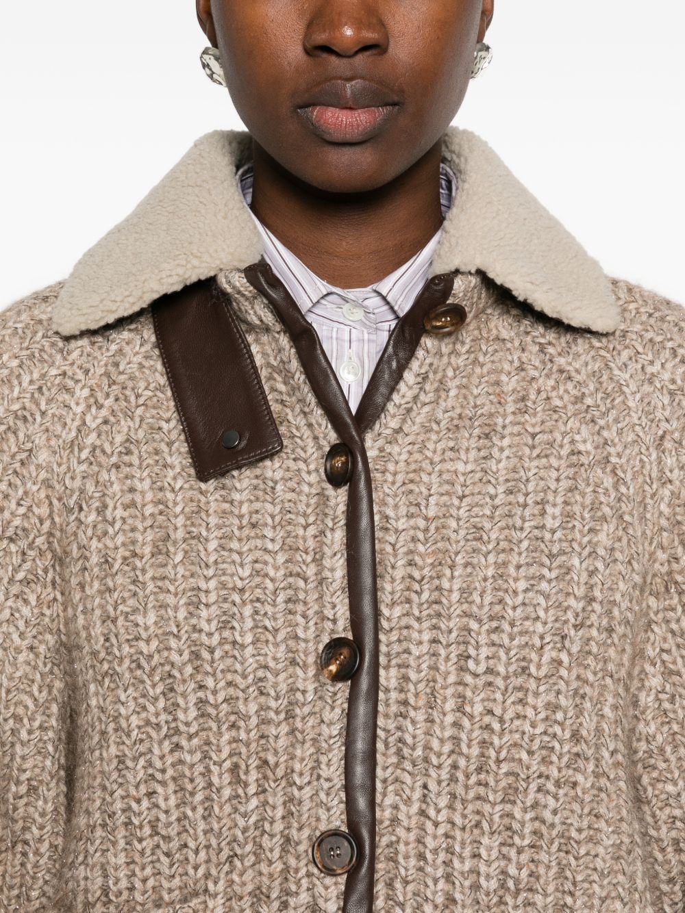 Cardigan in maglia a coste 