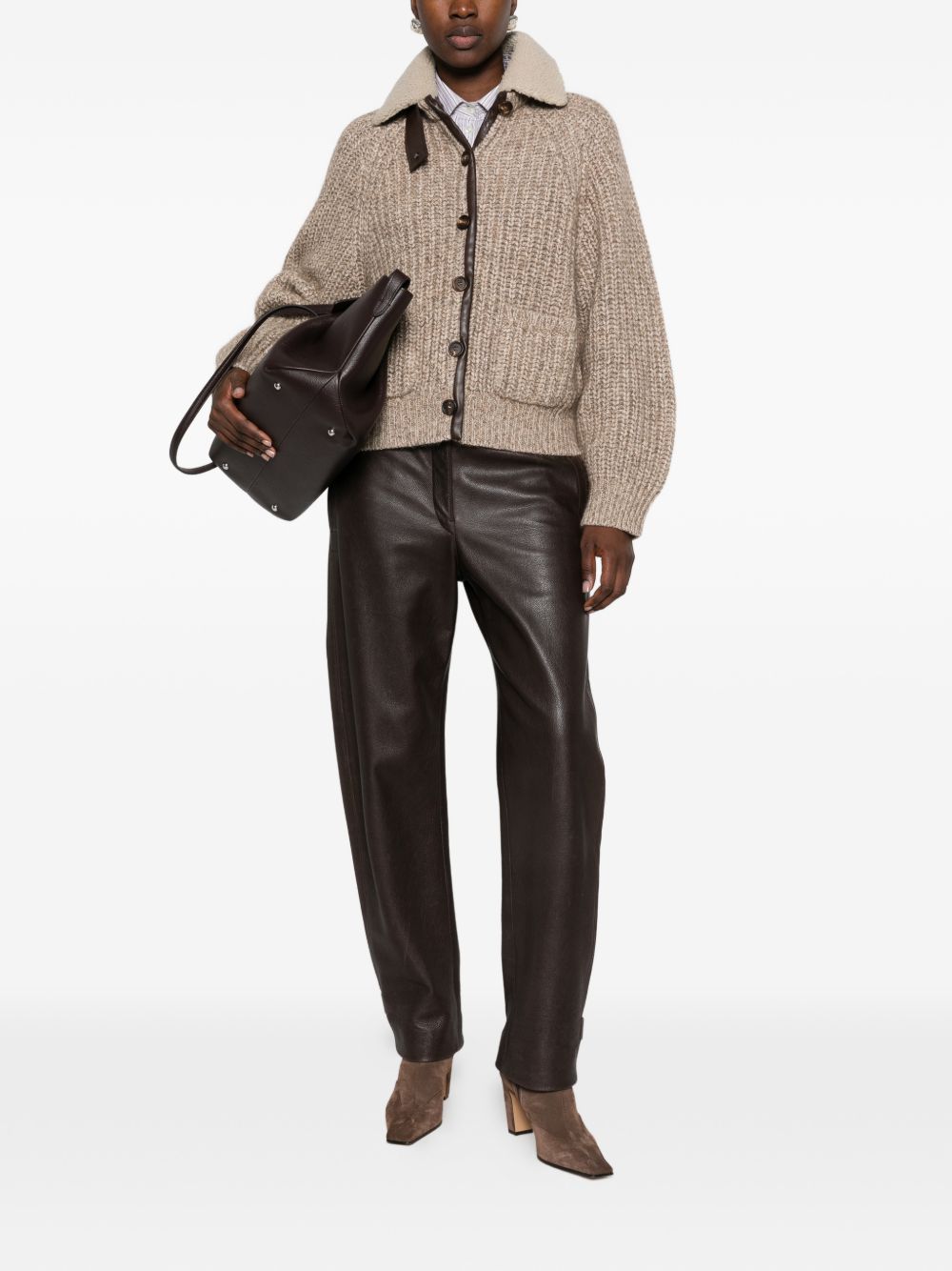 Cardigan in maglia a coste 