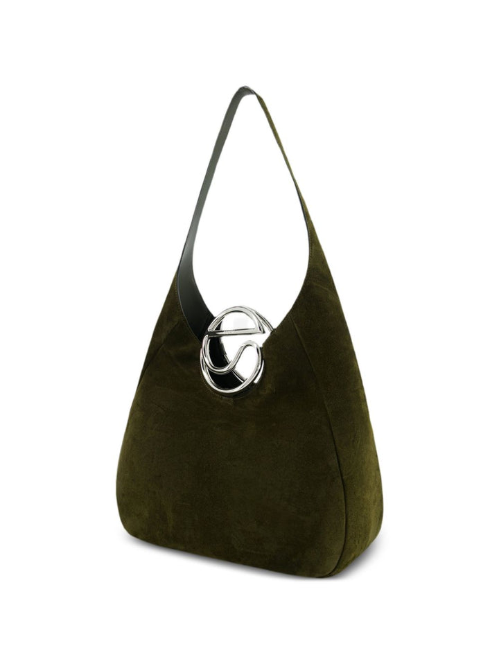 Borsa tote con placca logo 