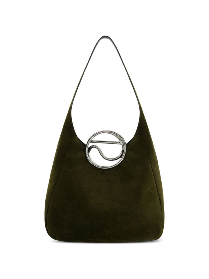 Borsa tote con placca logo 