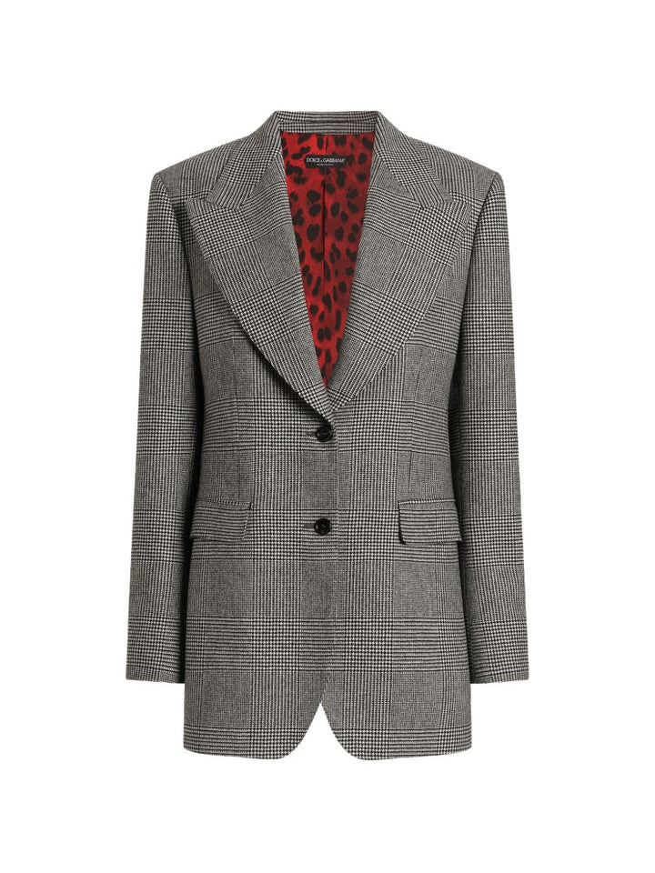 Blazer monopetto con revers a lancia 