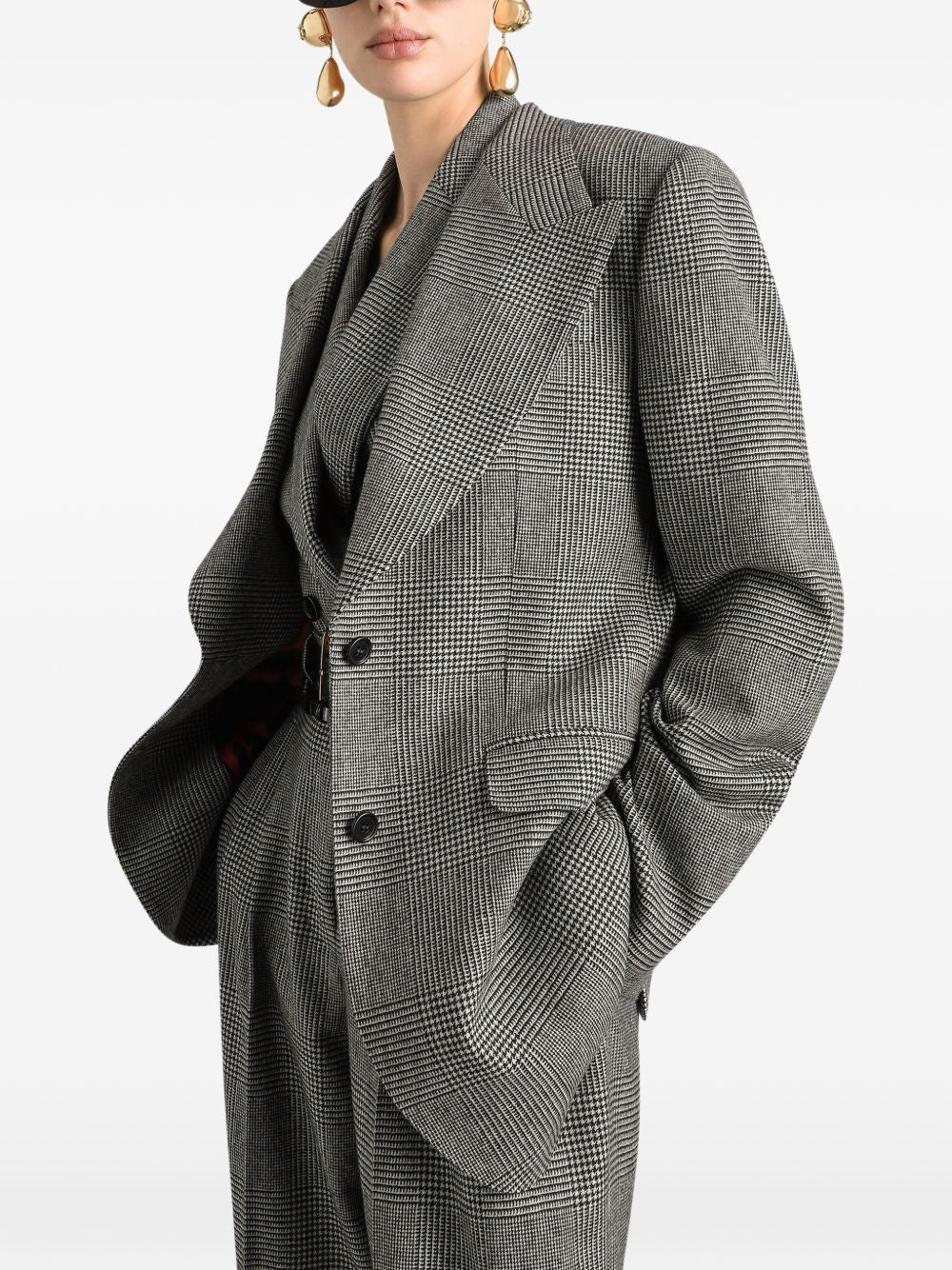 Blazer monopetto con revers a lancia 