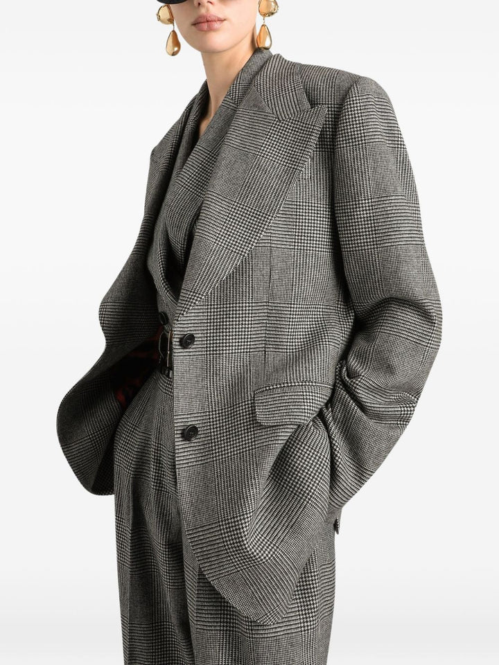 Blazer monopetto con revers a lancia 