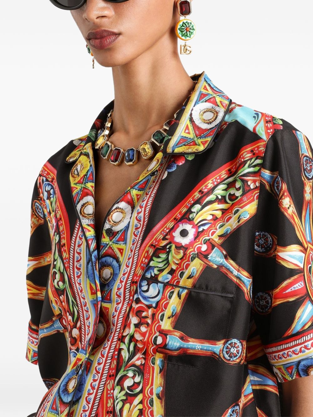 Camicia con stampa carretto 