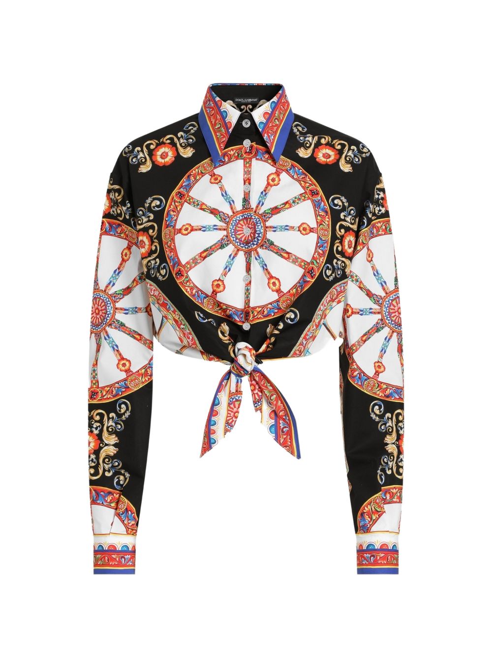 Camicia crop con stampa carretto 