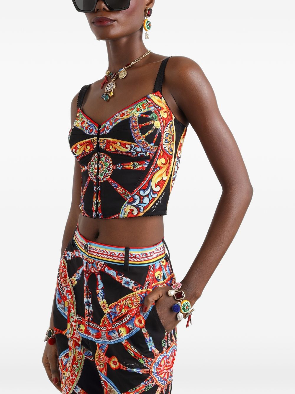 Bustier con stampa carretto 