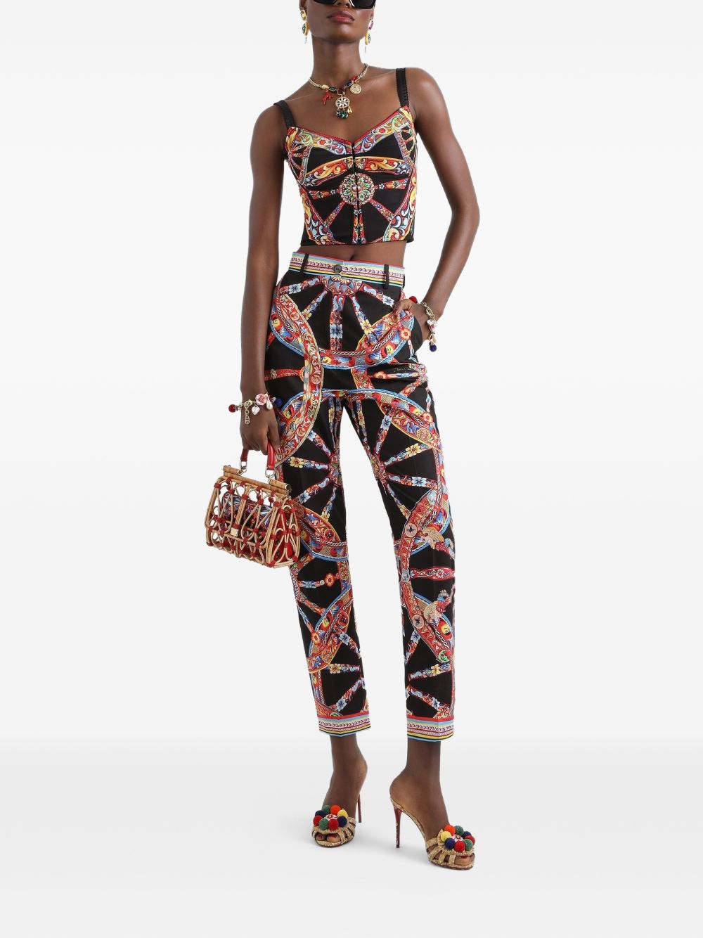 Bustier con stampa carretto 