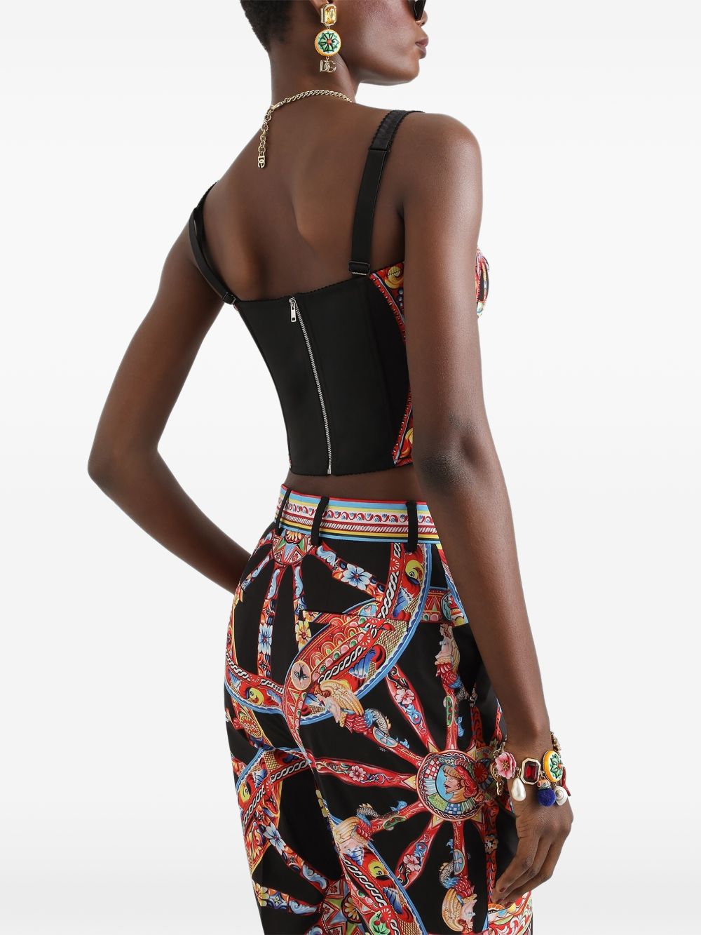 Bustier con stampa carretto 