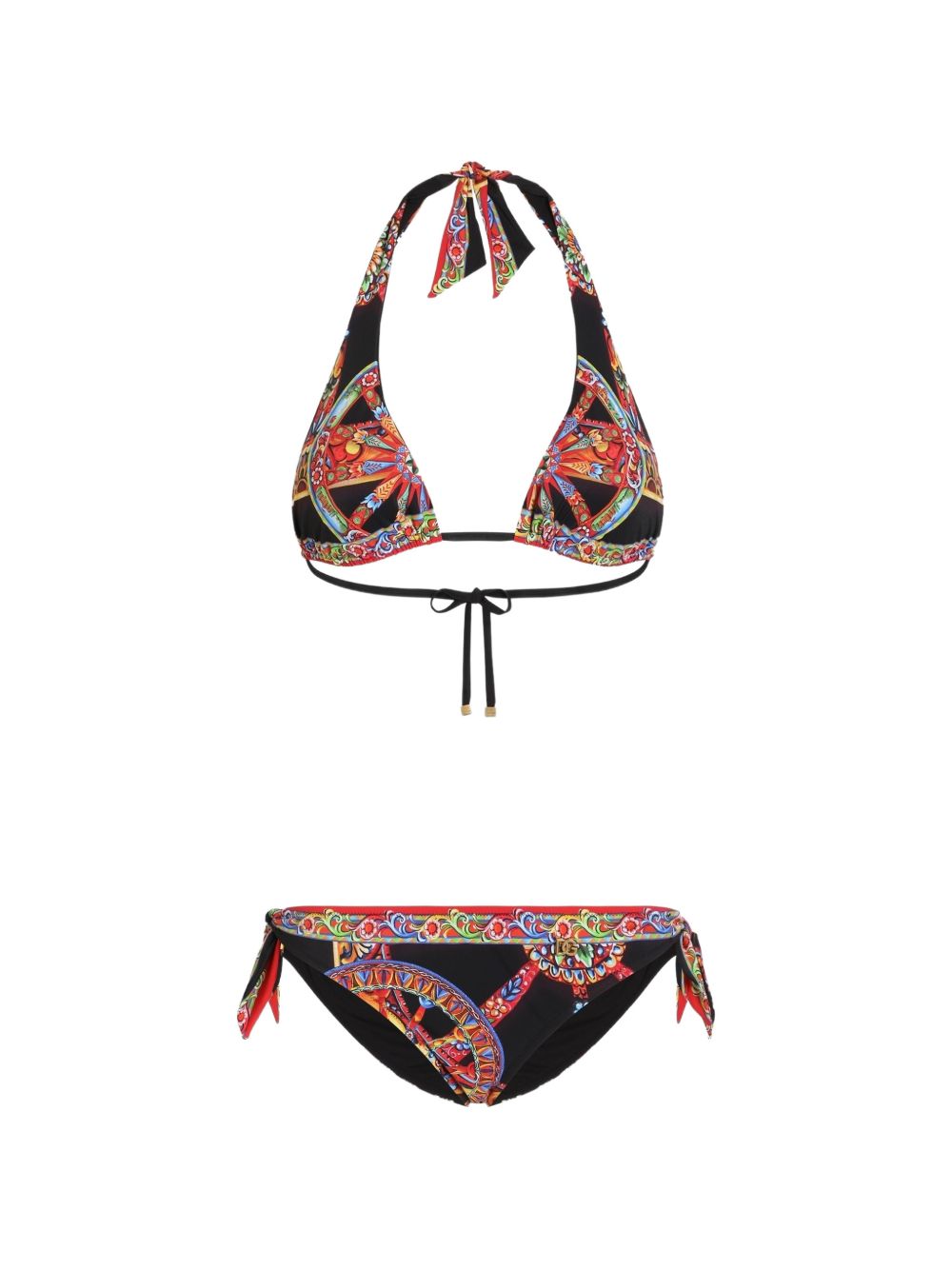Bikini triangolo con stampa carretto 