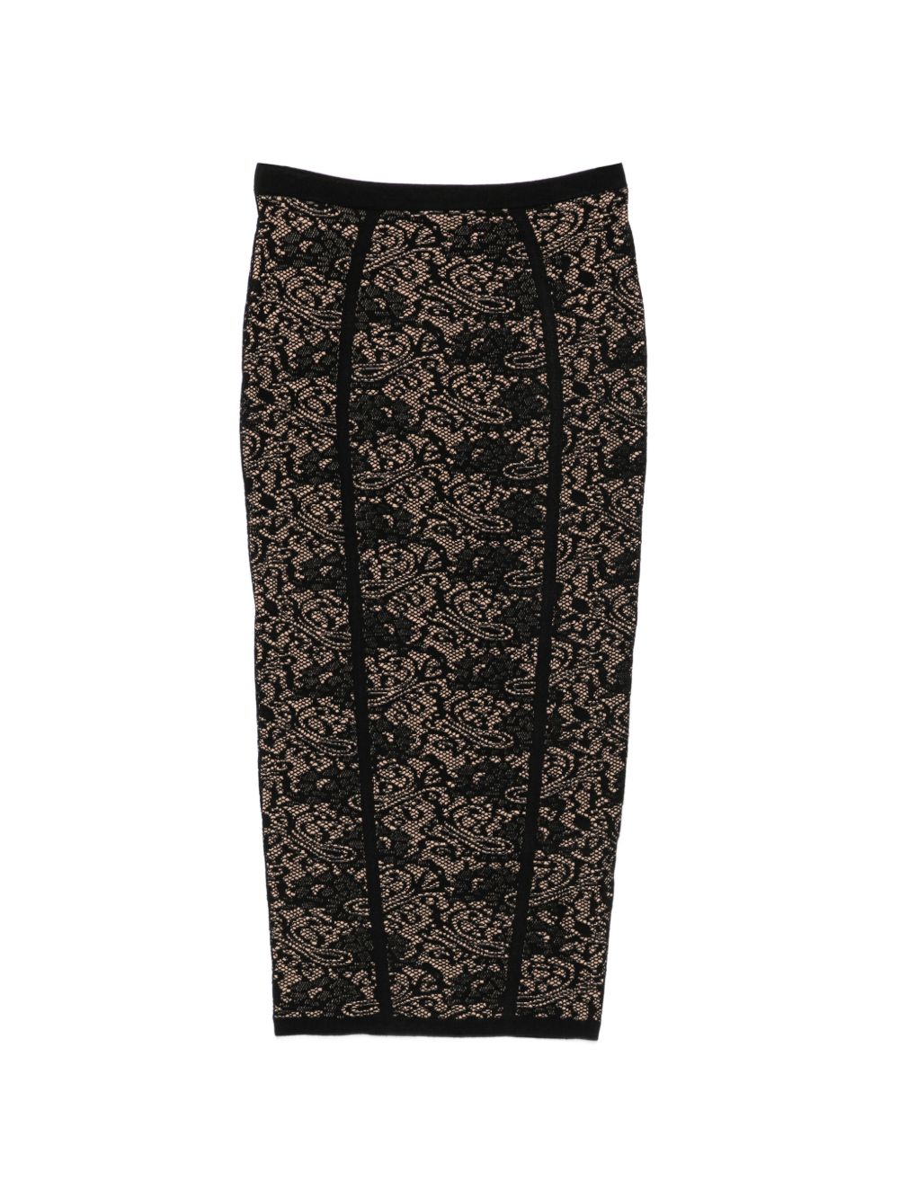 Gonna midi con logo jacquard 