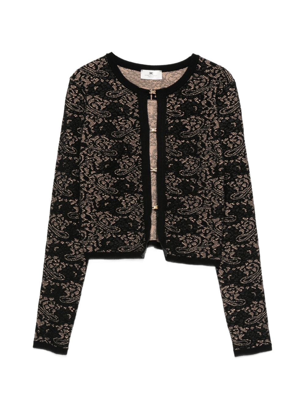 Cardigan con placca logo 