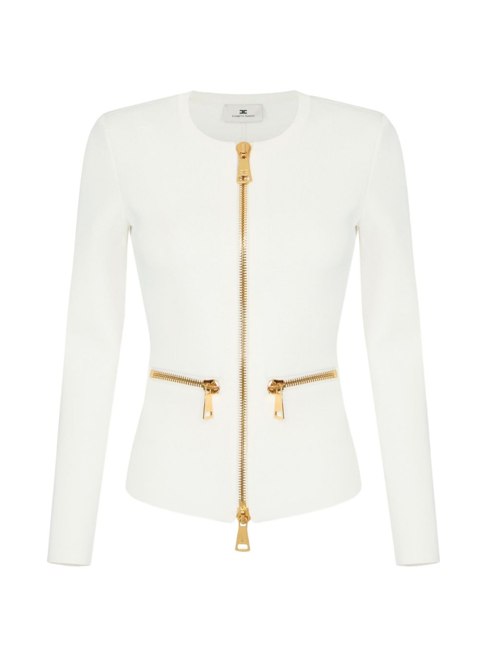 Cardigan in tessuto con zip 