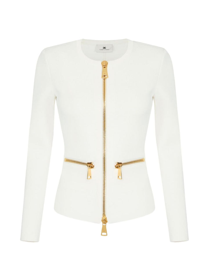 Cardigan in tessuto con zip 