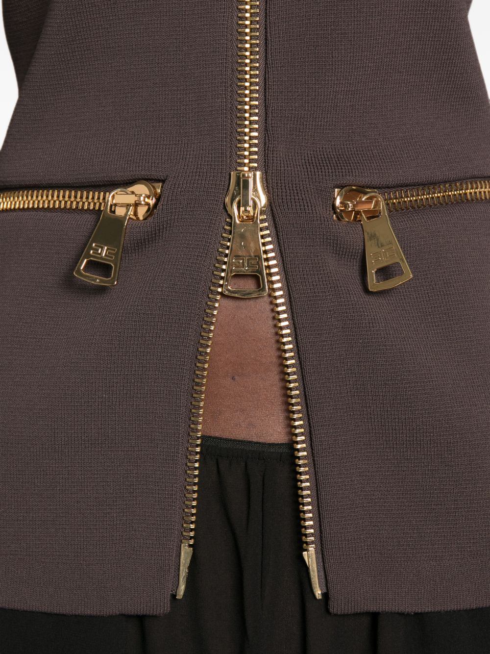 Cardigan in tessuto con zip 