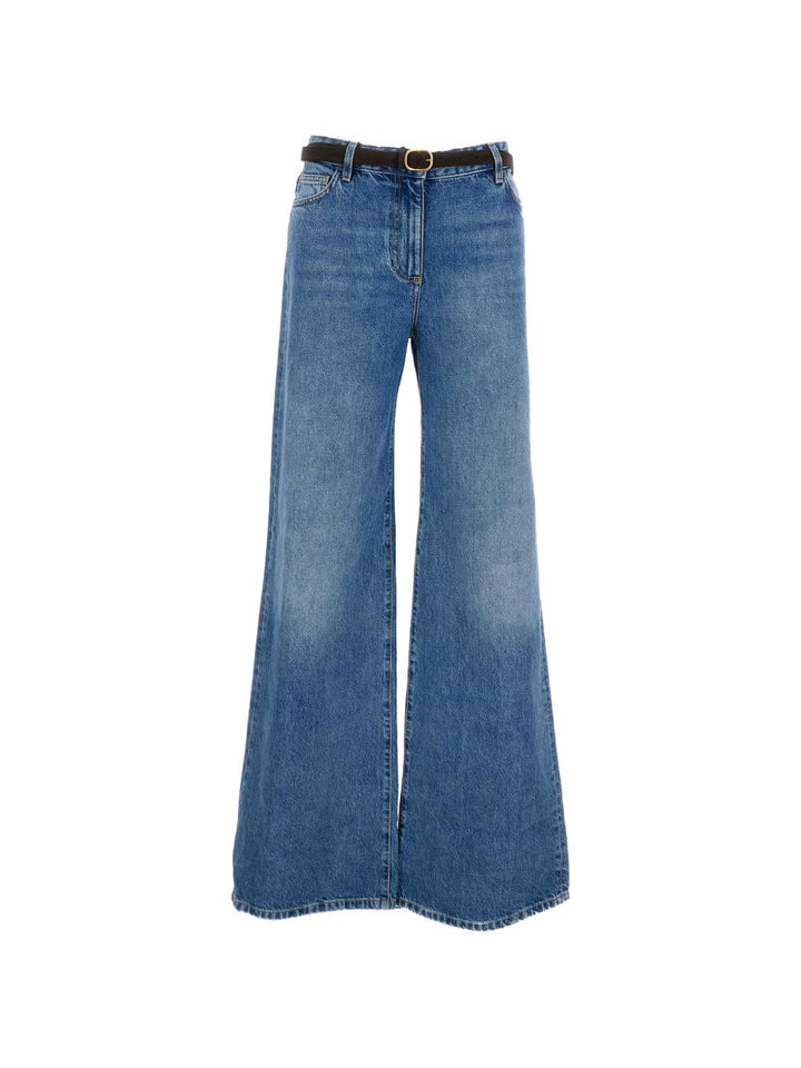Jeans a gamba ampia con cintura 