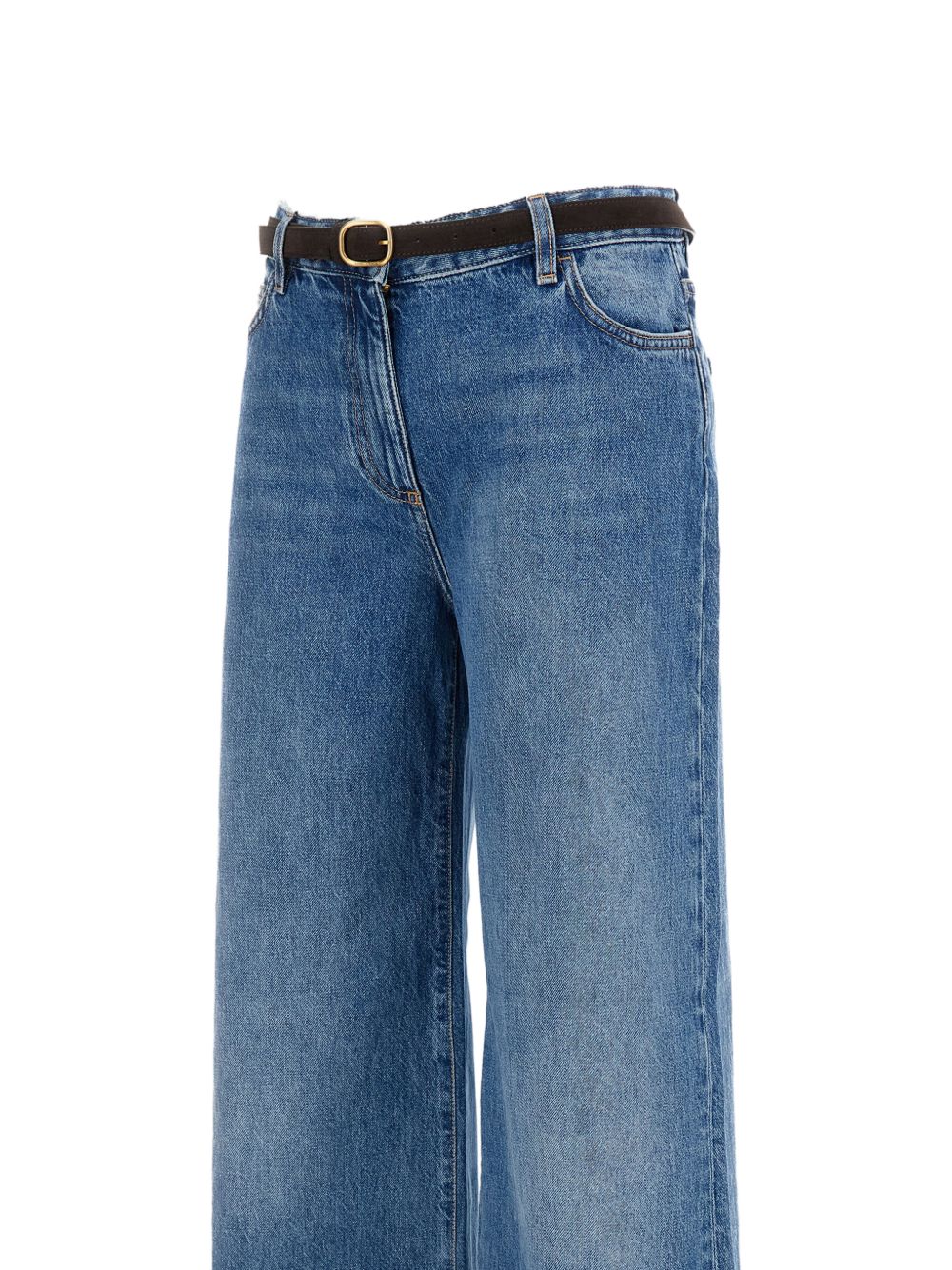 Jeans a gamba ampia con cintura 