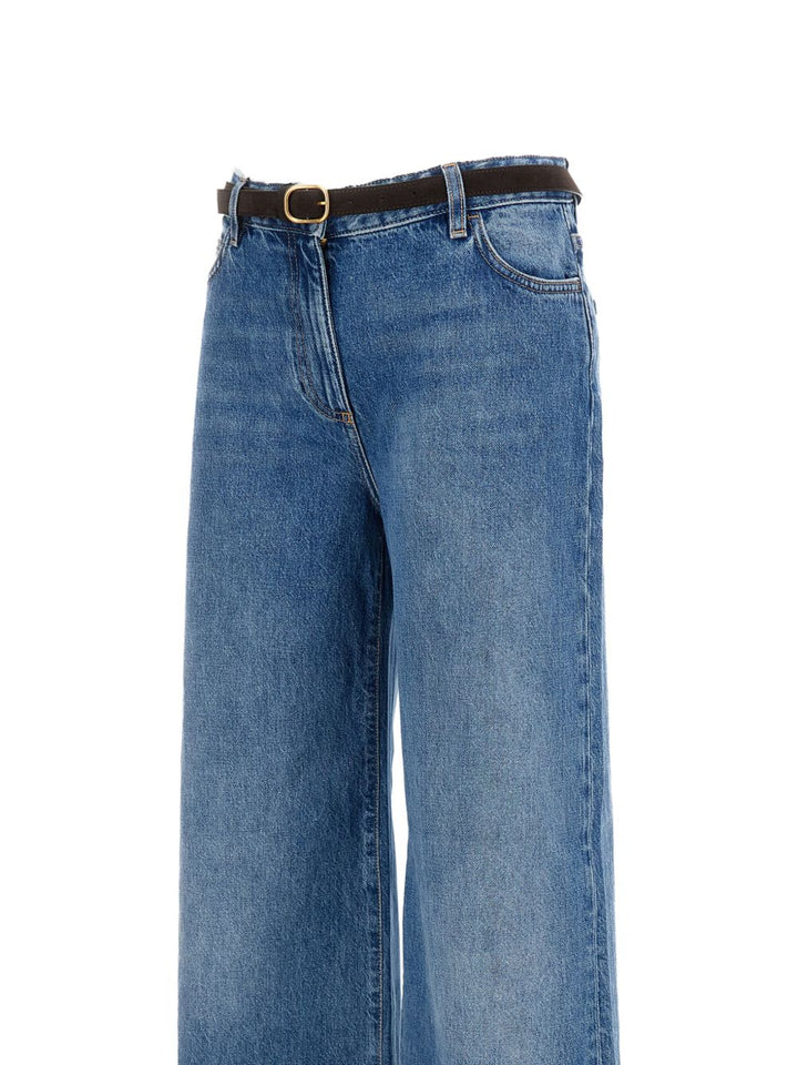 Jeans a gamba ampia con cintura 
