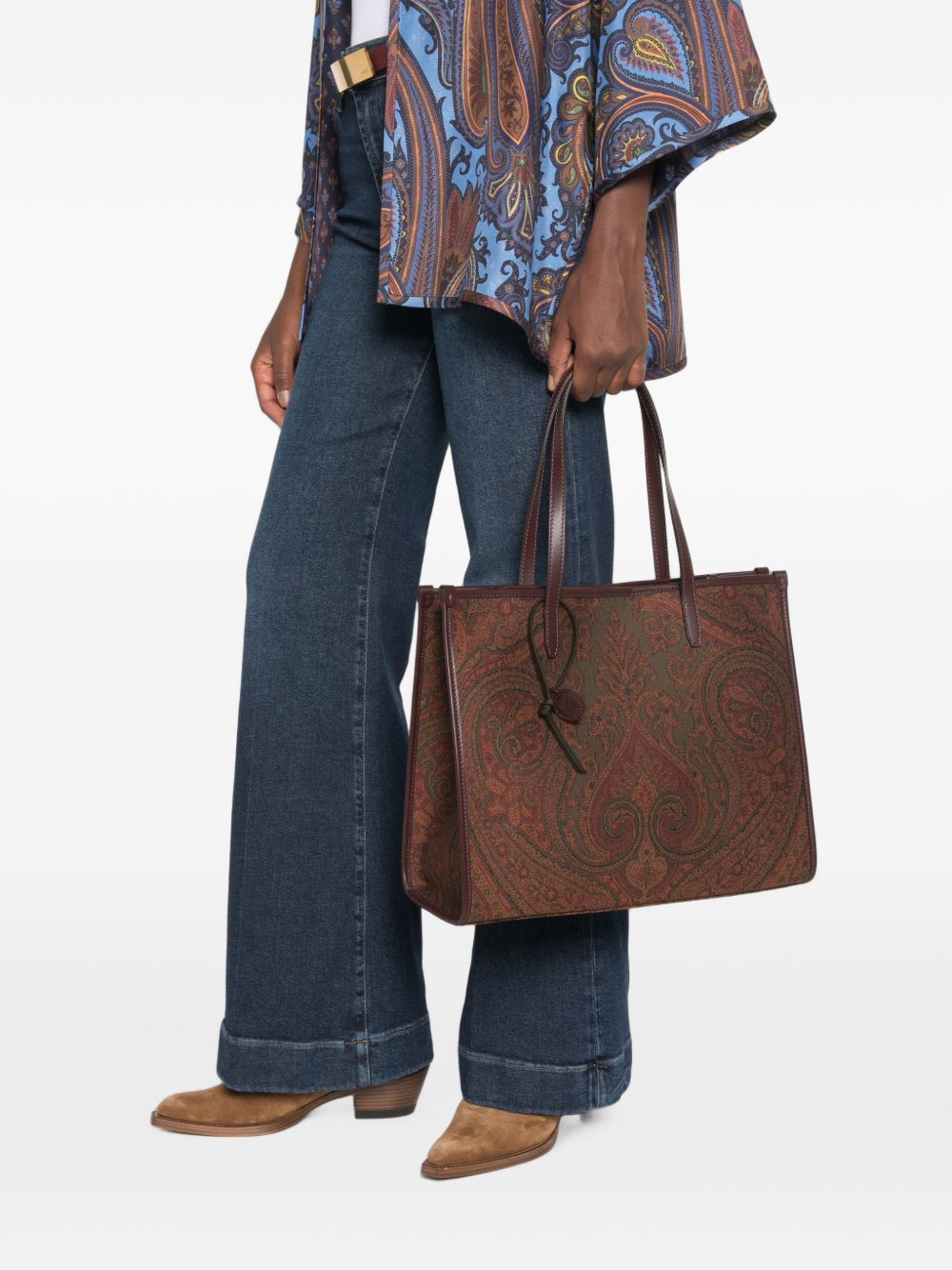 Borsa tote con stampa paisley 