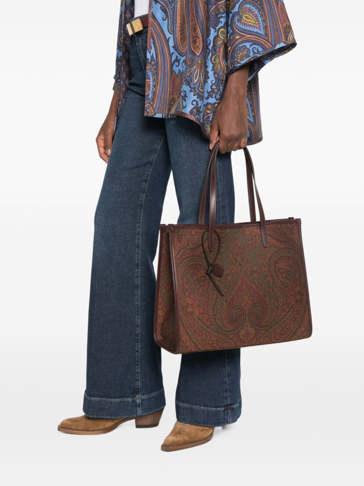 Borsa tote con stampa paisley 