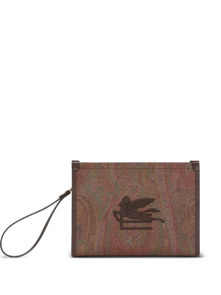 Clutch con stampa paisley 