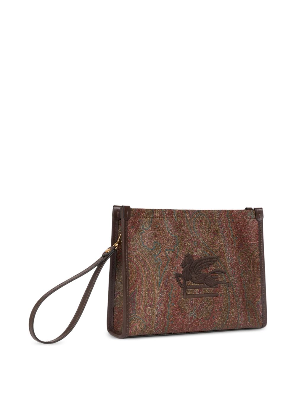 Clutch con stampa paisley 