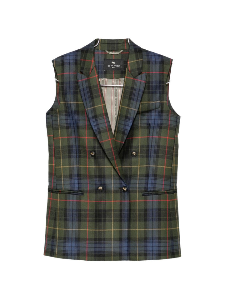 Gilet doppiopetto tartan 