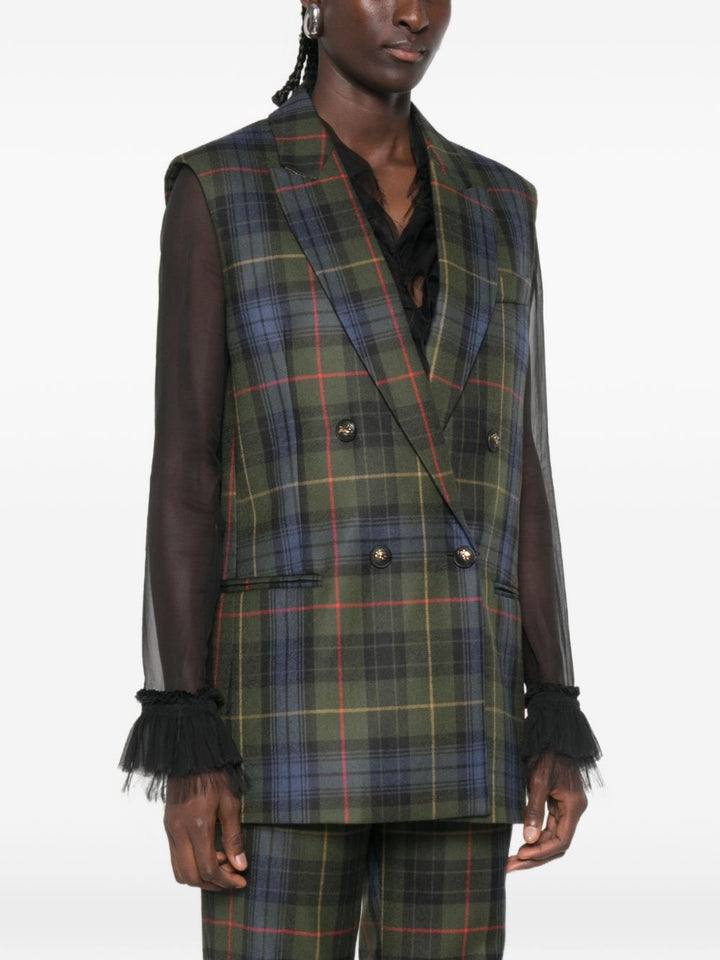 Gilet doppiopetto tartan 