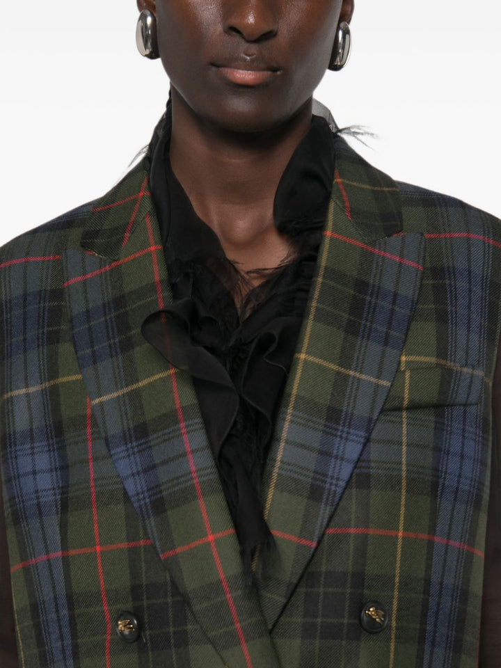 Gilet doppiopetto tartan 