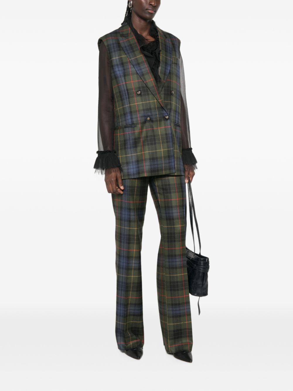 Gilet doppiopetto tartan 