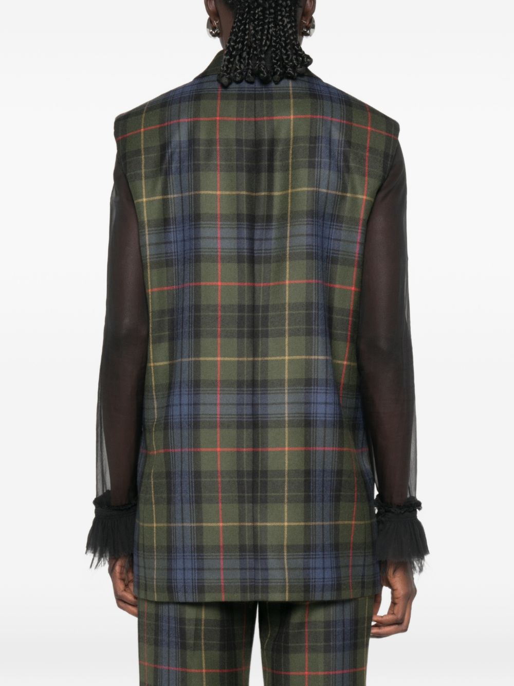 Gilet doppiopetto tartan 