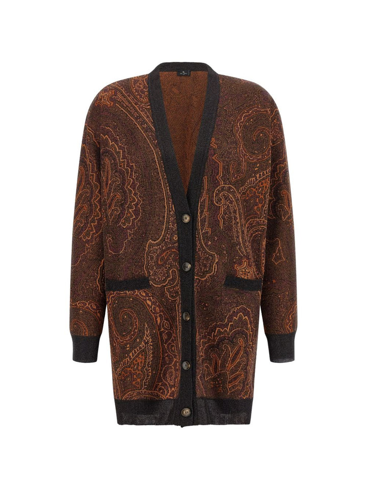 Cardigan con stampa paisley 