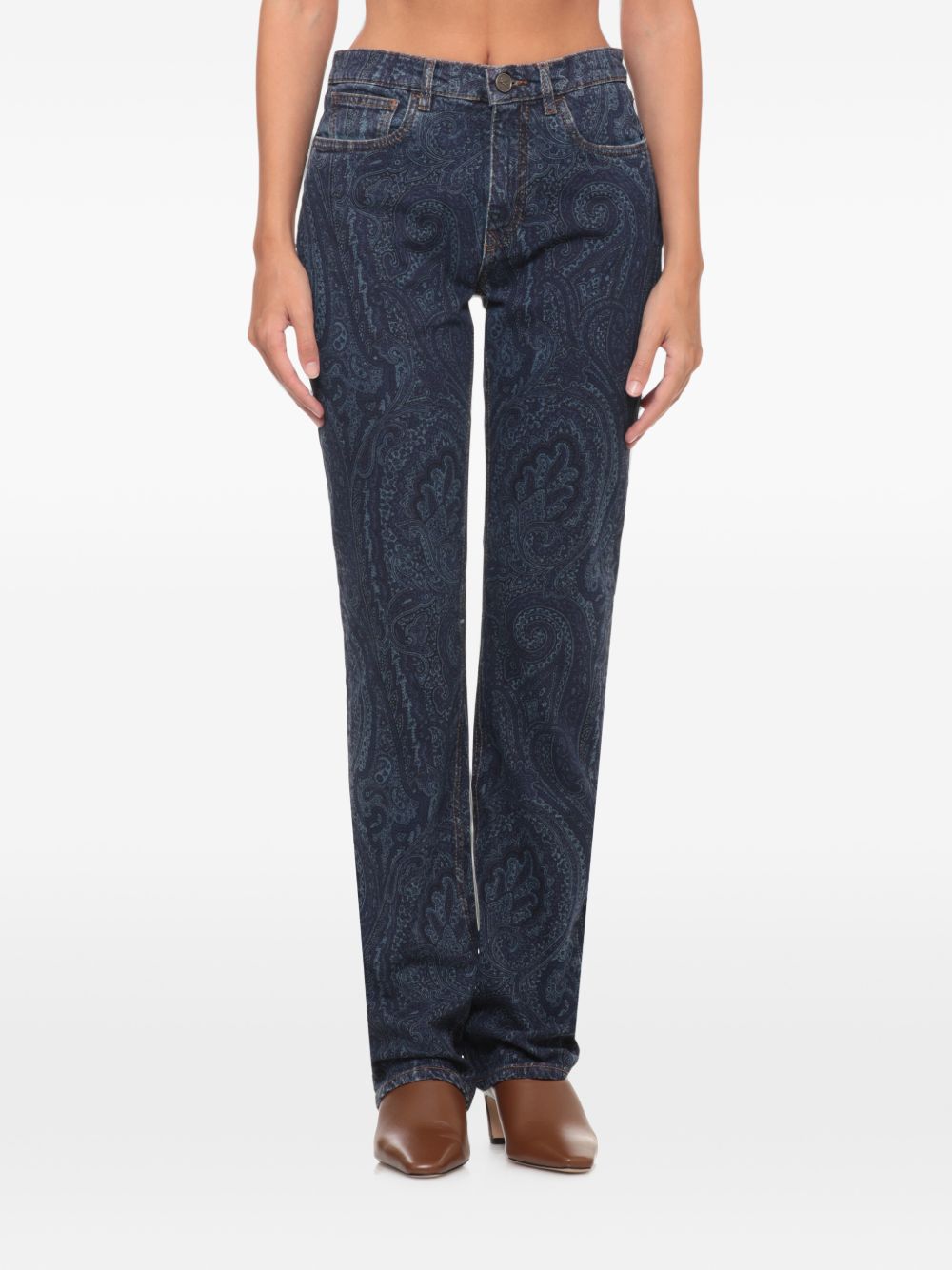 Jeans con stampa paisley 