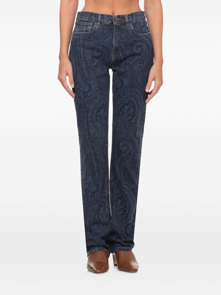 Jeans con stampa paisley 