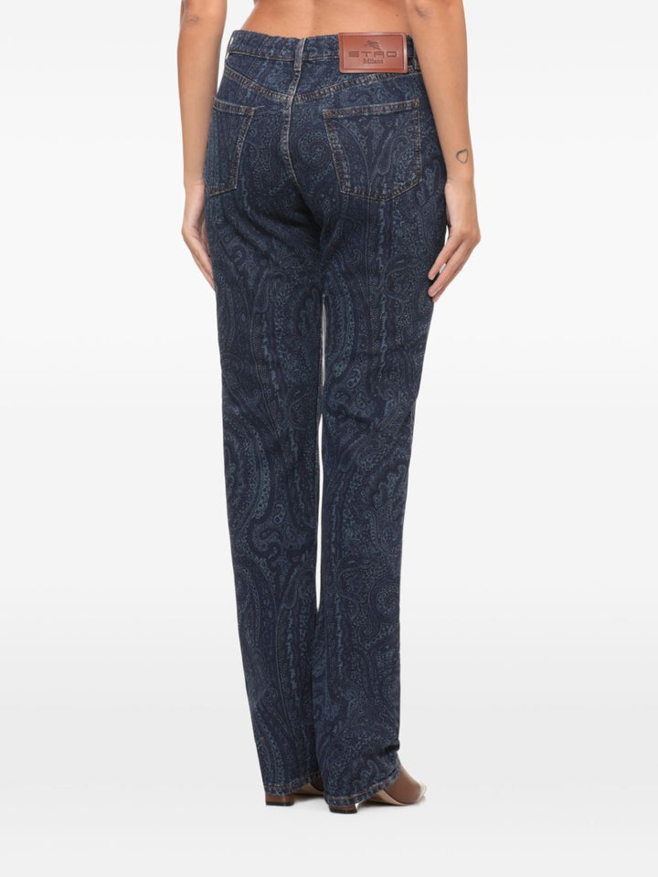 Jeans con stampa paisley 