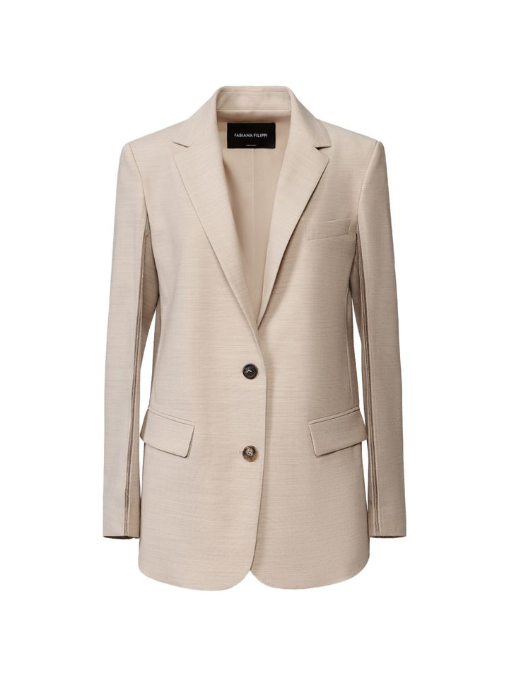 Blazer monopetto con perline 