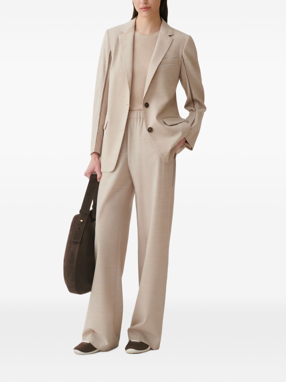 Blazer monopetto con perline 