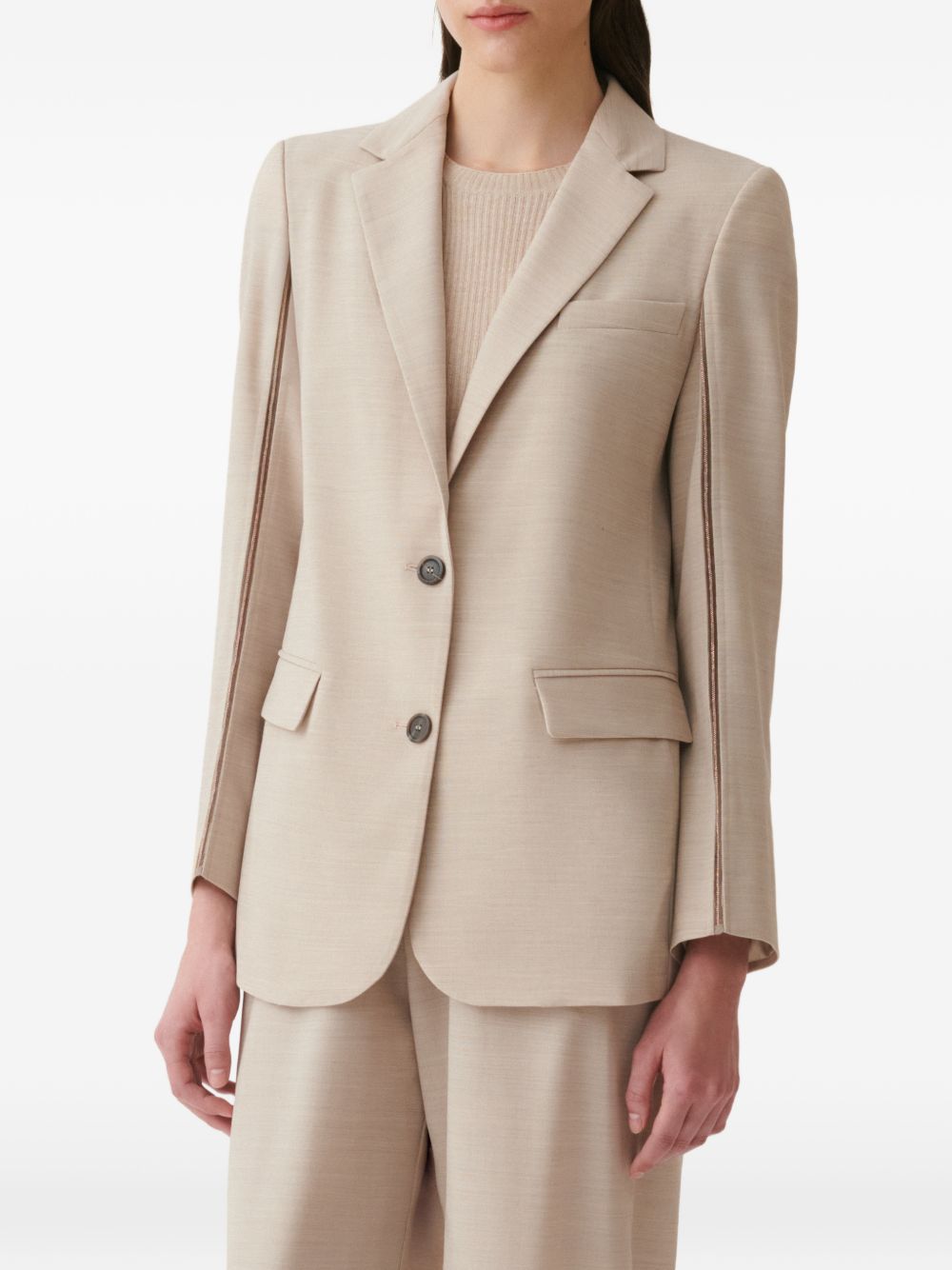 Blazer monopetto con perline 