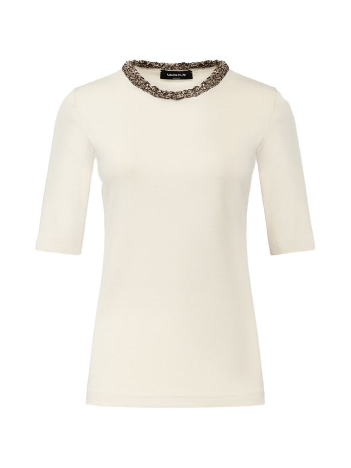 T-shirt a maniche corte con paillettes 