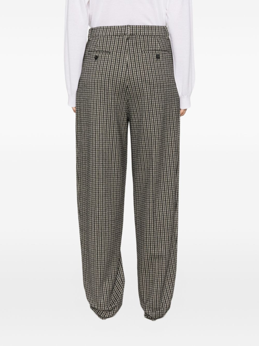 Pantaloni con motivo pied-de-poule 