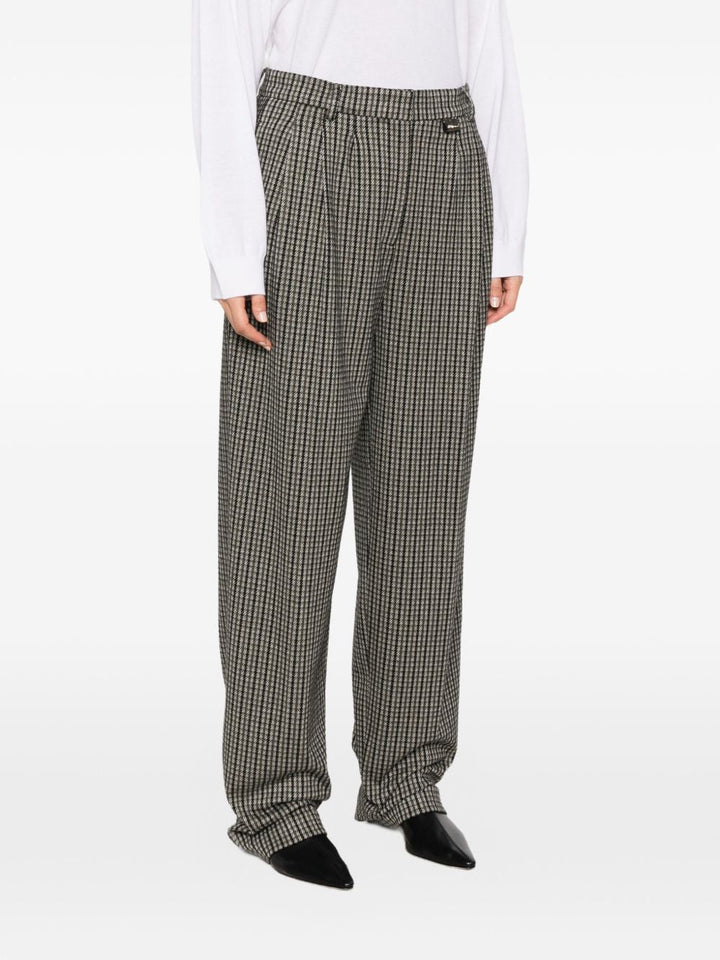 Pantaloni con motivo pied-de-poule 